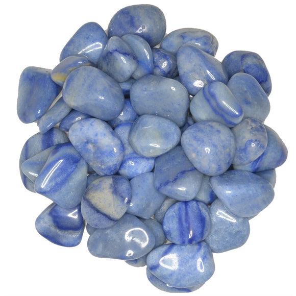 Hypnotic Gems: Tumbled Blue Quartz- Grade 1 - Small - 0.75