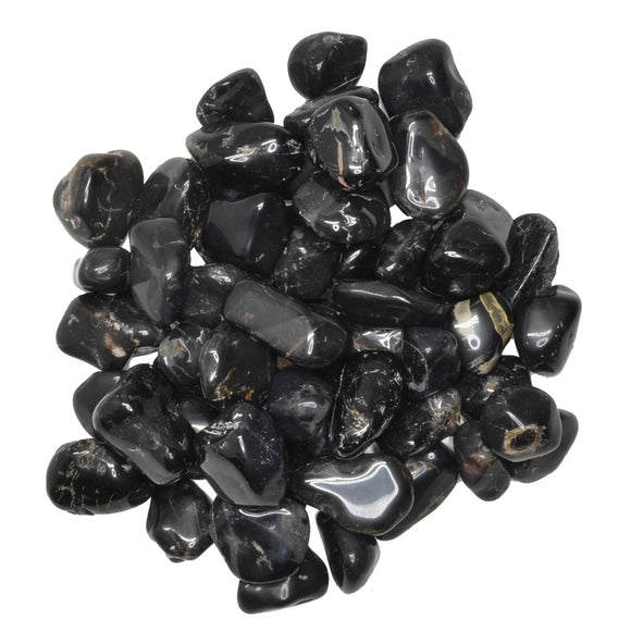 Hypnotic Gems: Black Onyx Tumbled Stones - Grade 1 - XSmall - 0.5