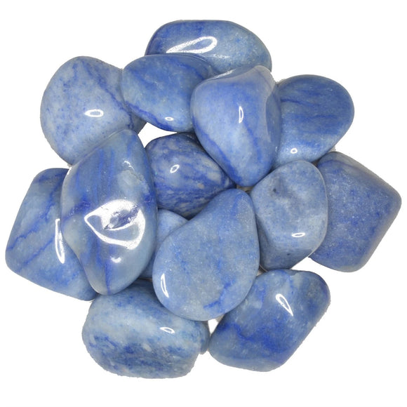 Hypnotic Gems: Tumbled Blue Quartz- Grade 1 - Large - 1.5