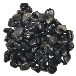 Hypnotic Gems: Black Onyx Tumbled Stones - Grade 1 - Small - 0.75" to1" Avg.