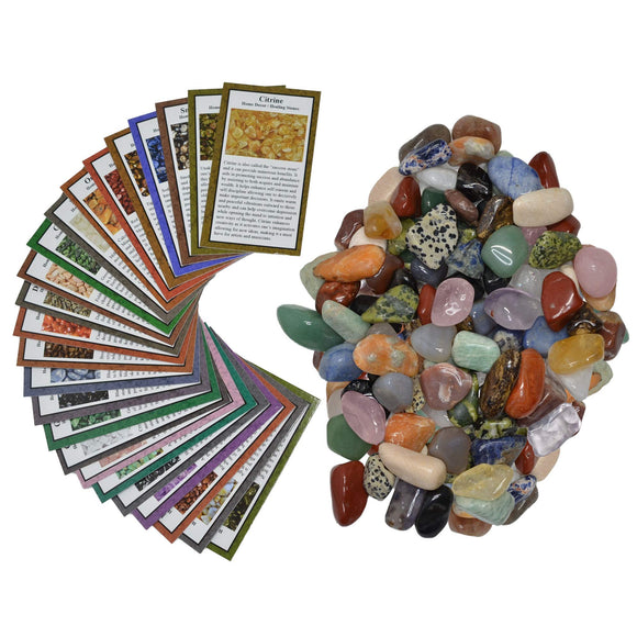 Tumbled Stone Assorted Mix from Brazil with Information Cards - Small Size - .75