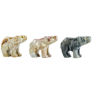 3 pcs Hand Carved Bear Collectable Figurine