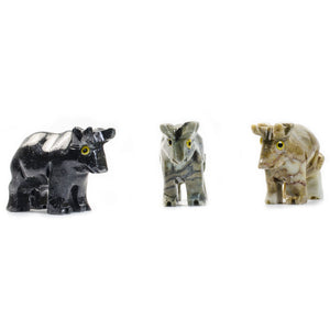 3 pcs Hand Carved Bull Collectable Figurine