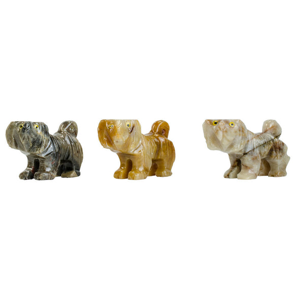 10 pcs Hand Carved Dog Collectable Figurine