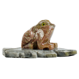1 pc Hand Carved Frog Collectable Figurine
