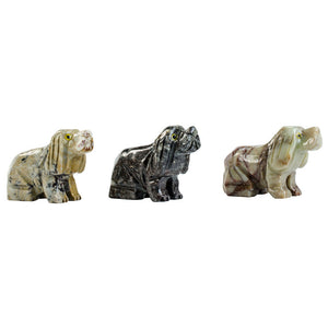 3 pcs Hand Carved Hound Dog Collectable Figurine