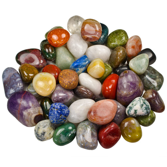 RARE Indian Tumbled Polished Natural Stones Assorted Mix - Small Size - 0.75