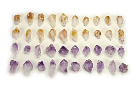 100 pcs Amethyst and Citrine Points -Small Size