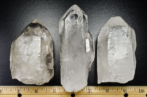 3 Pieces of Huge Clear Crystal Quartz Points - Around 1/2 Pound Per Point