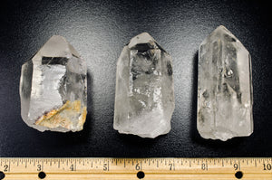 3 Pieces of Large Clear Crystal Quartz Points - Around 1/2 Pound Per Point