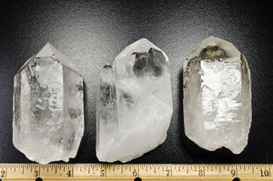 3 Pieces of Extra Large Clear Crystal Quartz Points - Around 1/2 Pound Per Point