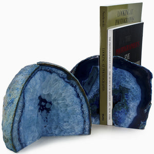 Premium Quality Pair of Blue Agate Bookends - 5 to 7 lbs per set - Large Size 