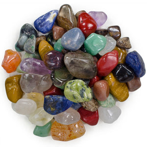 2 Pounds Brazilian Tumbled Polished Natural Stones Assorted Mix - Small Size - 0.75" to 1" Avg.