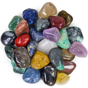 Natural Tumbled Stone Mix - 25 Pcs - Medium Size - 1" to 1.5" Avg.