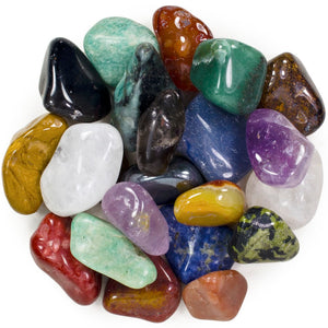 2 Pounds Brazilian Tumbled Polished Natural Stones Assorted Mix - Large Size - 1.5" to 1.75" Avg.