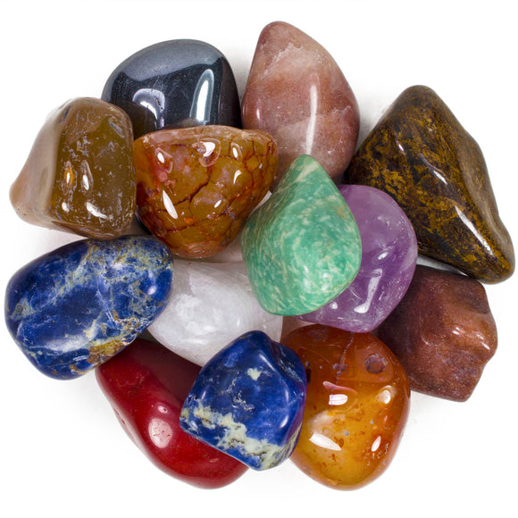 3 Pounds Brazilian Tumbled Polished Natural Stones Assorted Mix - Extra Large Size - 1.75