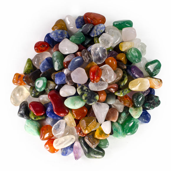 2 Pounds Brazilian Tumbled Polished Natural Stones Assorted Mix - Extra Small Size - 0.50