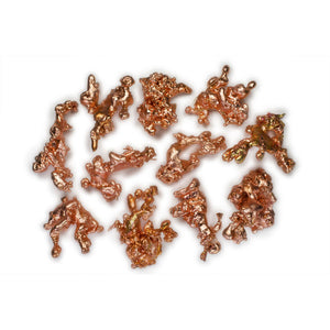  3 pcs of Small Sculptured Copper - Avg 1.25" to 1.75" - From Michigan - Raw Sculptured Copper Metal Specimens