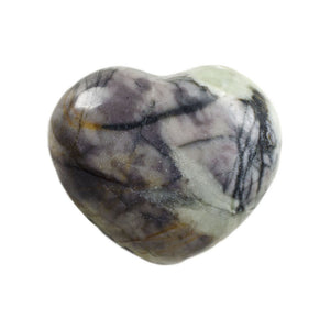 1 pc Premium Grade Silver Lace Agate Puff Heart - LARGE 1.75" Avg Size - Stone of Harmony & Strength