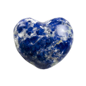 1 pc Premium Grade Sodalite Puff Heart - LARGE 1.75" Avg Size - Stone of Understanding and Confidence