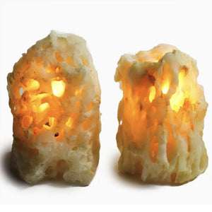  Pack of 2 Premium Quality Sponge Calcite Lamp with Cords and Light Bulbs